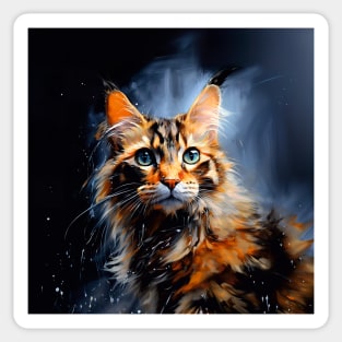 Calico cat art Sticker